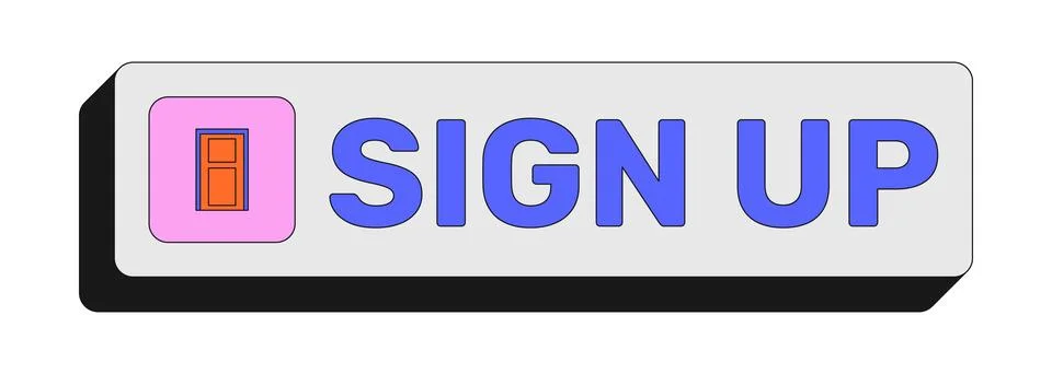 Sign up rectangular UI web button Stockillustratie