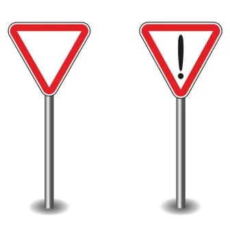 Sign red triangle Stock Illustration