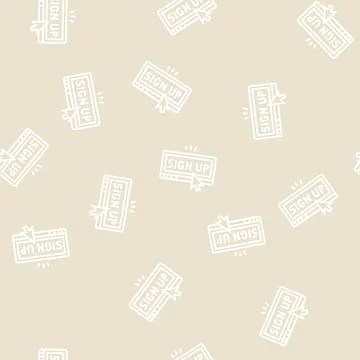 Sign up registration line seamless pattern Stock Illustration
