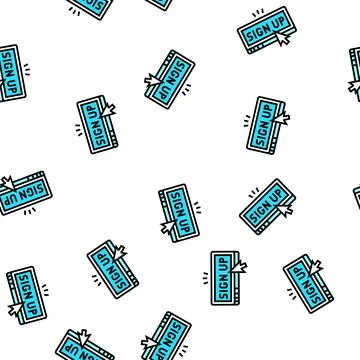 Sign up registration vector seamless pattern Stock Illustration