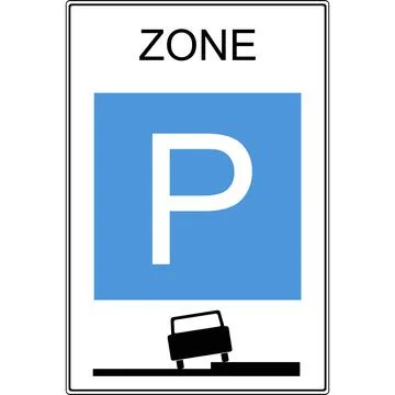 The sign is a regulated parking area. Vector image. Stock Illustration