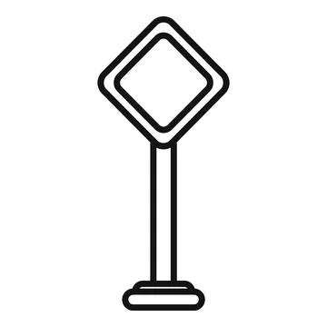 Sign road icon outline vector. City platform Stockillustratie