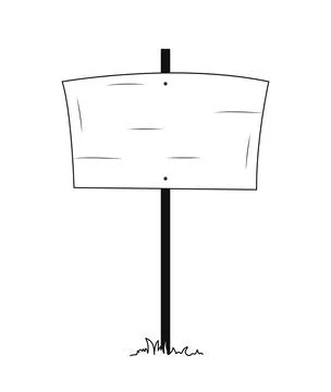 Sign road post vector line 스톡 일러스트