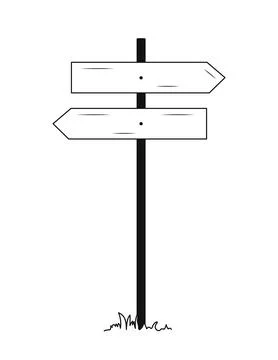 Sign road post vector line 스톡 일러스트