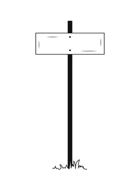 Sign road post vector line Stock Illustration