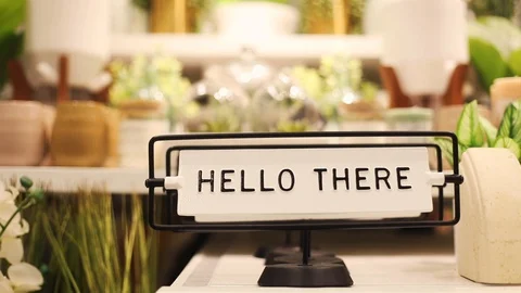 A sign says "Hello There" Stock Footage 128135457