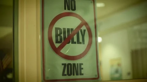 Sign that says "No Bully Zone" Stock Footage 55021267