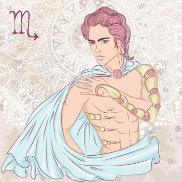 Sign of Scorpio as a man Stock Illustration