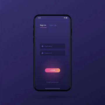 Sign Up Screen. Clean Mobile UI Design Concept. Stock Illustration