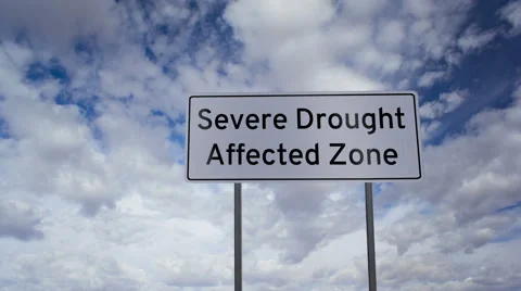 Sign Severe Drought Affected Zone Timelapse Stock Footage 42386428