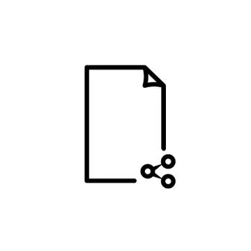 Sign share on file Icon Flat Style Isolated Vector Illustration Stock Illustration