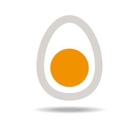 A sign showing a chicken egg vertically cut. Stock Illustration