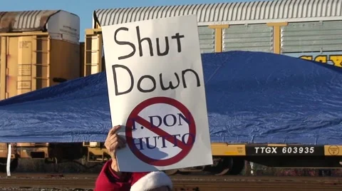 Sign shutdown protest Stock Footage 917716