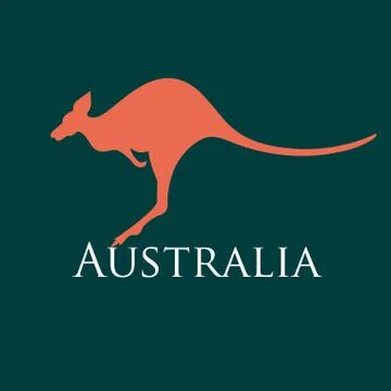 Sign silhouette kangaroo Stock Illustration