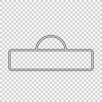 Sign Simple Line Art Rectangular With A Small rectangle semi Stock Illustration