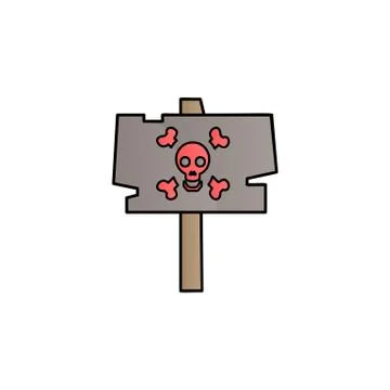 Sign with a skull color gradient vector icon Stock Illustration