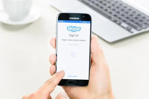 Sign in Skype Application Stock Photos