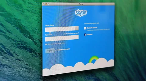 Sign In on Skype Video stock 33904519