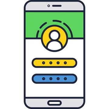Sign in smartphone page vector icon isolated Stock Illustration