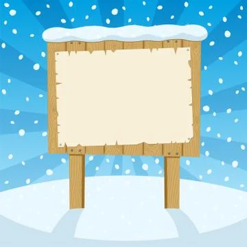 Sign &amp; Snow Stock Illustration