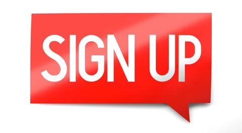 Sign up - speach bubble - 3D illustration Stock Illustration