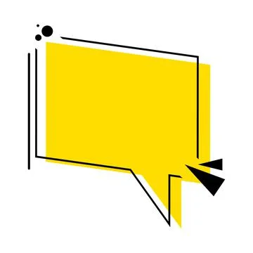 Sign speech bubble in memphis style. Modern yellow sign vector illustration  Illustrazione stock