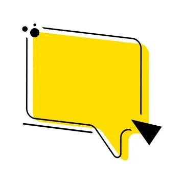 Sign speech bubble in memphis style. Modern yellow sign vector illustration  Stock Illustration