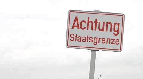 Sign on State Border Line Czech Republic Austria Stock Footage 47475570