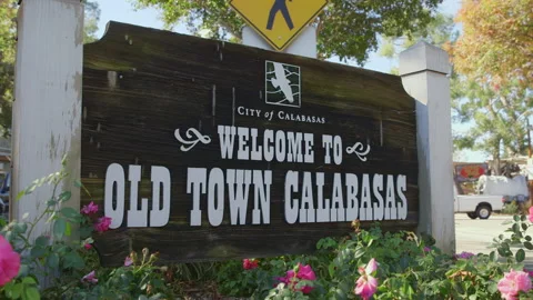 Sign stating welcome to old town City of Calabasas, California, USA 動画素材 202902129