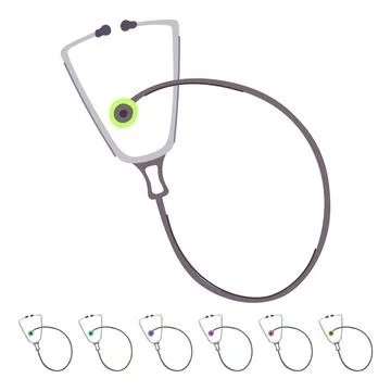 Sign stethoscope vector cartoon graphic Stock Illustration
