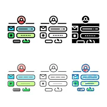 Sign styles up with e-mail color icon vector Illustrazione stock