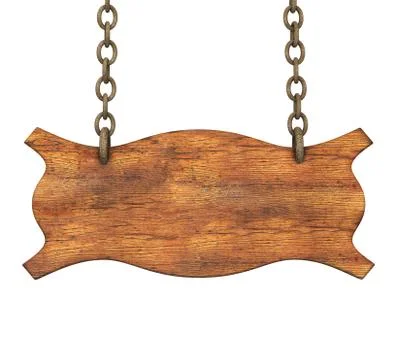 Sign suspended on chains Illustrazione stock