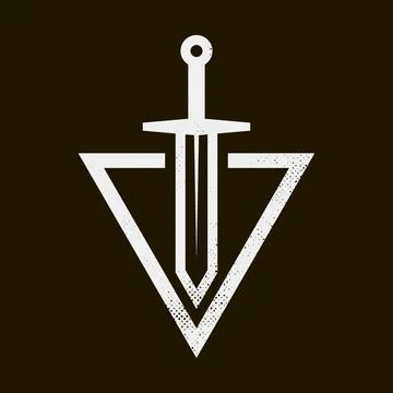 Sign of sword in triangle Stock Illustration