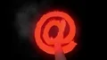 At sign symbol hot text brand branding iron metal flaming heat flames 4K 4k or 4k+ Resolution