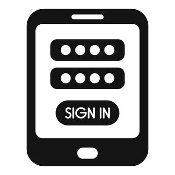 Sign in tablet device icon simple vector. New member online Illustrazione stock