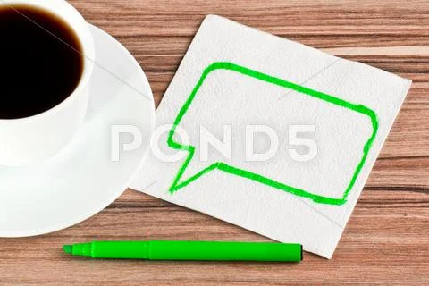 The sign of talk on a napkin Stock Photos
