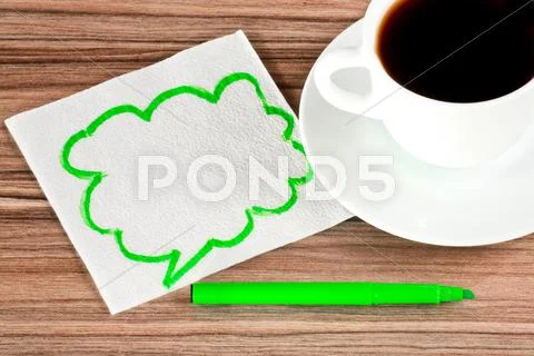 The sign of talk on a napkin Stock Photos