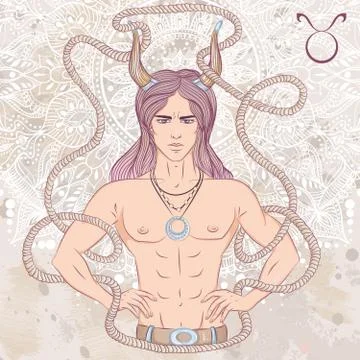 Sign of Taurus as a man Stock Illustration