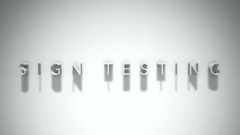 Sign testing 3D title animation white text on a white background Stock Footage 299702390