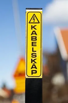Sign with the text - cable cabinet Stock Photos