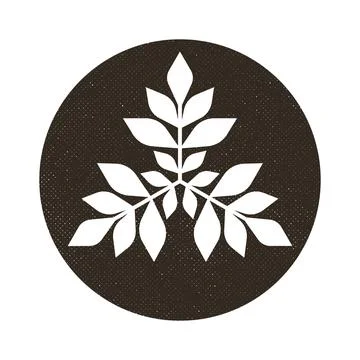 Sign of three branches with leaves Stock Illustration