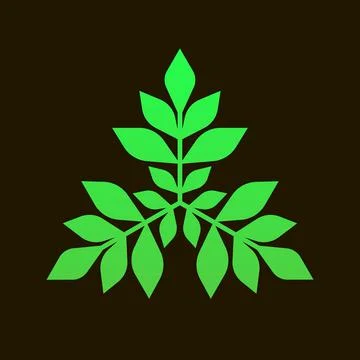 Sign of three branches with leaves Stock Illustration