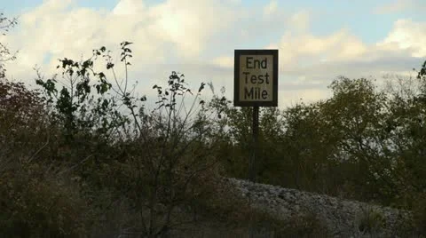 Sign on Train Tracks Stock Footage