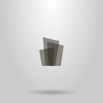 Sign of translucent rectangular shapes in the form of high-rise buildings Stock Illustration