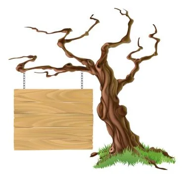 Sign tree illustration イラスト素材