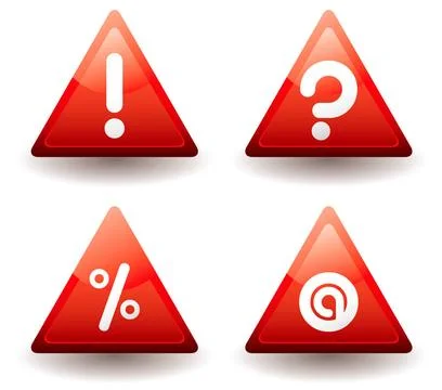 Sign triangle Collection of four information triangle signs with drop shad... Stock Photos