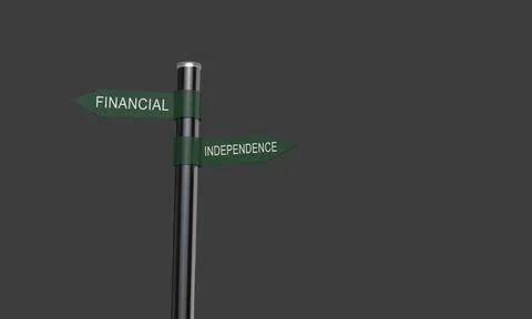 Sign two way direction arrow financial independence freedom saving wealth p.. Stock Illustration
