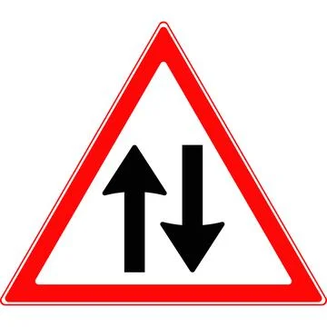 The sign is two way traffic. Vector image. 스톡 일러스트