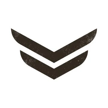 Sign of two wings of flying bird Stock Illustration