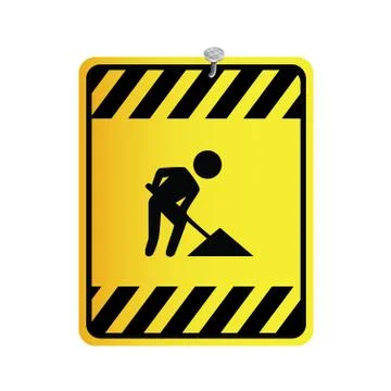 Sign under construction Stock Illustration